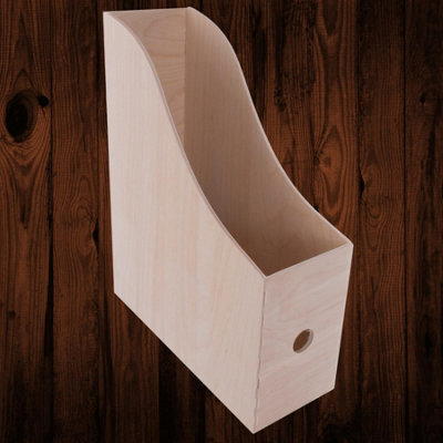 Woodeedoo Wooden Magazine Rack Vertical File Holder Folder Stand Document Organiser For Desk Or Office Shelf 9.5 X 24.5 X 31 Cm - image 1