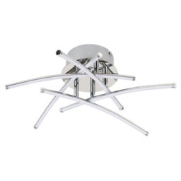 Valuelights Marais Chrome 20W Integrated Led 5 Way Cross Over Design Flush Ceiling Light Warm White - thumbnail 1