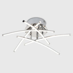 Valuelights Marais Chrome 20W Integrated Led 5 Way Cross Over Design Flush Ceiling Light Warm White - thumbnail 4