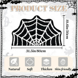 Spider Web Bath Mat, 50X80Cm Halloween Bath Mat, Halloween Rug Spooky Halloween Vibes To Your Bathroom, Non-Slip, Quick Absorbing - thumbnail 8