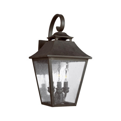 Luminosa Lighting Elstead Feiss Galena Outdoor Wall Lantern Sable, Ip44