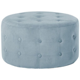 Beliani Pouffe Tampa Velvet Light Grey 55 Cm 55 Cm 30 Cm
