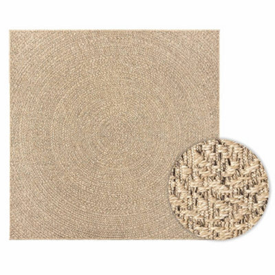 Berkfield Durable Rug Zizur 200X200 Cm Jute Look Indoor And Outdoor