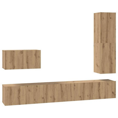 Berkfield Modern 4 Pcs Artisan Oak 30.5 X 30 X 110 Cm Engineered Wood