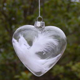 Living And Home 12Pcs Heart Transparent Glass Hanging Christmas Baubles Wedding Decorations 9Cm - thumbnail 4