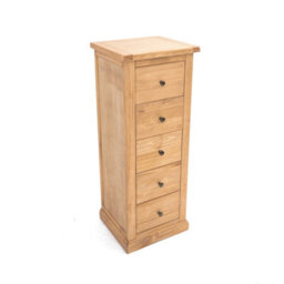 Cabinet Bits Lucca 5 Drawer Narrow Chest Of Drawers Brass Knob - thumbnail 3