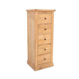 Cabinet Bits Lucca 5 Drawer Narrow Chest Of Drawers Brass Knob - thumbnail 2