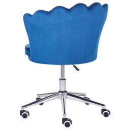 Beliani Desk Chair Monticello Velvet Blue - thumbnail 6