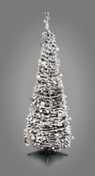 Best Artificial 6Ft Dual-Lights Snow Flocked Frosted Pop-Up Pre-Decorated Pre-Lit Christmas Tree - thumbnail 4