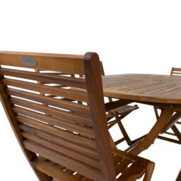 Charles Bentley Fsc Acacia Wooden Furniture Patio Oval Table & 6 Chairs (7 Pc) - thumbnail 4