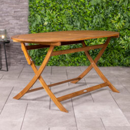Charles Bentley Fsc Acacia Wooden Furniture Patio Oval Table & 6 Chairs (7 Pc) - thumbnail 7