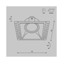 Luminosa Lighting Luminosa Dot Square Trimless Recessed Downlight White 1Xgu10 - thumbnail 2