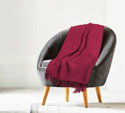 Ehc Waffle Cotton Woven Arm Chair Sofa Single Throw 1 Seater Chair/ Sofa/ Bed 127 X 152 Cm, Wine - thumbnail 3