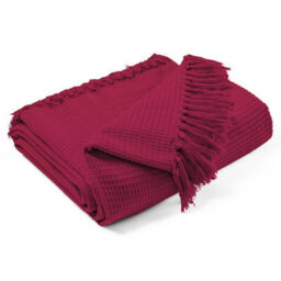 Ehc Waffle Cotton Woven Arm Chair Sofa Single Throw 1 Seater Chair/ Sofa/ Bed 127 X 152 Cm, Wine - thumbnail 1