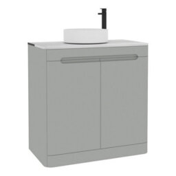 Royal Bathrooms Venice 800mm Dove Grey Freestanding Vanity Unit 2 Door With Carrara White Undrilled Worktop & Without Basin - thumbnail 7