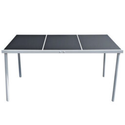 Berkfield Garden Table 150X90X74 Cm Black Steel - thumbnail 2