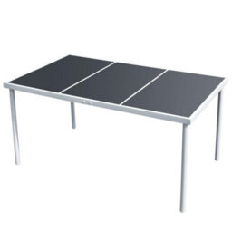 Berkfield Garden Table 150X90X74 Cm Black Steel - thumbnail 1