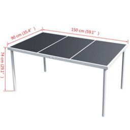 Berkfield Garden Table 150X90X74 Cm Black Steel - thumbnail 4