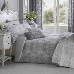 Homescapes Grey French Toile Patterned Duvet Cover Set, Double - thumbnail 1