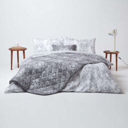 Homescapes Grey French Toile Patterned Duvet Cover Set, Double - thumbnail 3