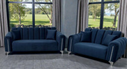 Italya Blue 3+2 Sofa Set Fullback