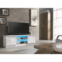 Tv Unit 120Cm Sideboard Cabinet Cupboard Tv Stand Living Room High Gloss Doors - White - thumbnail 6