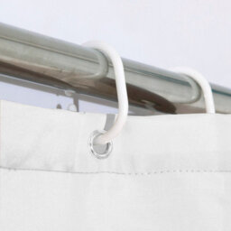 Neel Blue White Polyester Shower Curtain, Water-Resistant Bathroom Curtain With 12 Hooks - 180X200Cm - thumbnail 5