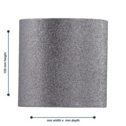 First Choice Lighting Silvery Grey Glitter 15Cm Table Lamp Shade - thumbnail 5