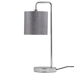 First Choice Lighting Silvery Grey Glitter 15Cm Table Lamp Shade - thumbnail 3