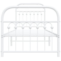 Berkfield Metal Bed Frame Without Mattress With Footboard White 80X200Cm - thumbnail 4