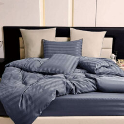 Darphe Single Bed Polyester Satin Horizontal Stripe Pattern Bedding