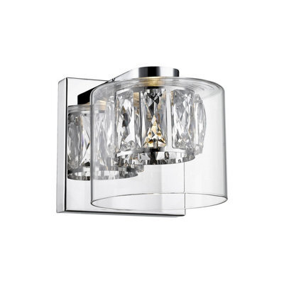 Luminosa Lighting Luminosa Gem Wall Lamp, Chrome, 450Lm, 3000K