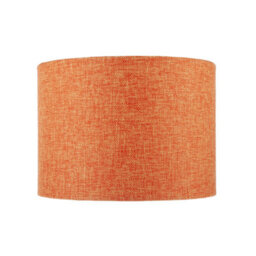 Happy Homewares Contemporary And Sleek Orange Natural Linen Fabric Drum Lamp Shade - thumbnail 5
