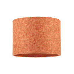 Happy Homewares Contemporary And Sleek Orange Natural Linen Fabric Drum Lamp Shade