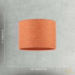 Happy Homewares Contemporary And Sleek Orange Natural Linen Fabric Drum Lamp Shade - thumbnail 7
