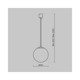 Luminosa Lighting Luminosa Luna 10Cm Globe Pendant Ceiling Light Black And White 4000K 330Lm - thumbnail 2