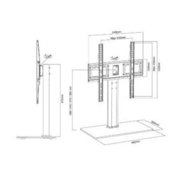 "Ttap Swivel Tabletop Tv Stand, Vesa 400 X 400, Tv Size 26"" - 55"", Max 30Kg - Tt44S" - thumbnail 4