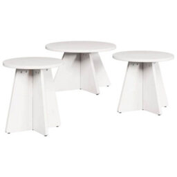 Berkfield Coffee Table 3 Pcs White Solid Pine Wood - thumbnail 2