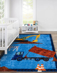 RugsX Junior 51827.803 Washing Carpet Truck, Excavator For Children Anti-Sli  200X290 Cm - thumbnail 5