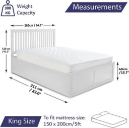Home Treats Wooden Ottoman Bed Frame King Size - No Mattress - thumbnail 7