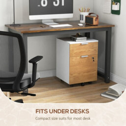 Homcom 2 Drawer Filing Cabinet With Adjustable Hanging Bars For A4 And Letter - thumbnail 8