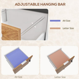 Homcom 2 Drawer Filing Cabinet With Adjustable Hanging Bars For A4 And Letter - thumbnail 5