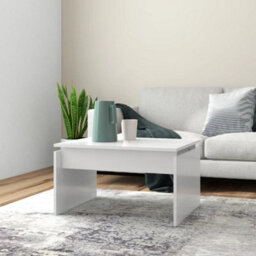 Walplus Coffee Table White 68X50X38 Cm Engineered Wood