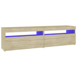 Walplus Tv Cabinets 2 Pcs With Led Lights Sonoma Oak 75X35X40 Cm - thumbnail 7
