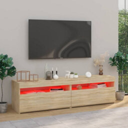Walplus Tv Cabinets 2 Pcs With Led Lights Sonoma Oak 75X35X40 Cm - thumbnail 6