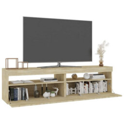 Walplus Tv Cabinets 2 Pcs With Led Lights Sonoma Oak 75X35X40 Cm - thumbnail 3