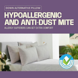 Nod Off Down Alternative Filling Bed Pillows Organic Cotton Cover Pillows For Neck And Shoulder Pain Hotel Quality Side Sleeper - thumbnail 3