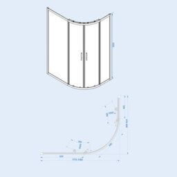 Nes Home Rh 1200 X 900mm Offset Brushed Brass Framed Quadrant Shower Enclosure  & Tray - thumbnail 7