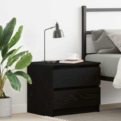 Berkfield Nightstand Black Oak 50X40X43.5 Cm Made Of Engineered Wood - image 1
