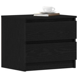 Berkfield Nightstand Black Oak 50X40X43.5 Cm Made Of Engineered Wood - thumbnail 3